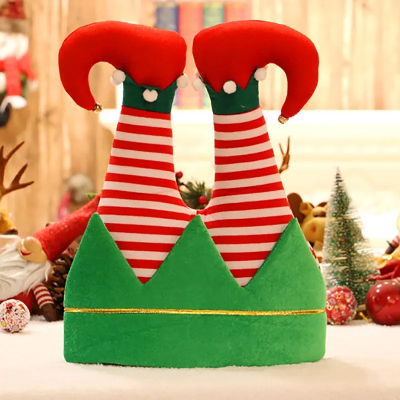 Рождественская шляпа красные штаны шляпа рождество забавная креативная Новинка Санта Клаус ноги кепки вечерние украшения новые - Цвет: A