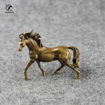 

Vintage Copper Animal Zodiac War Horse Figurine Miniature Office Desktop Decor Ornament Home Decoration Accessories Brass Crafts