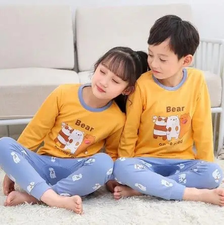 Пижамный комплект детская одежда для девочек мультяшная Удобная Хлопковая