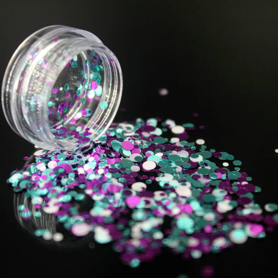 

1Box DIY Blue Rose Red Round Sequins Nail Rhinestone Small Irregular Beads Manicure 3D Nail Art Decoration In Wheel Accessories