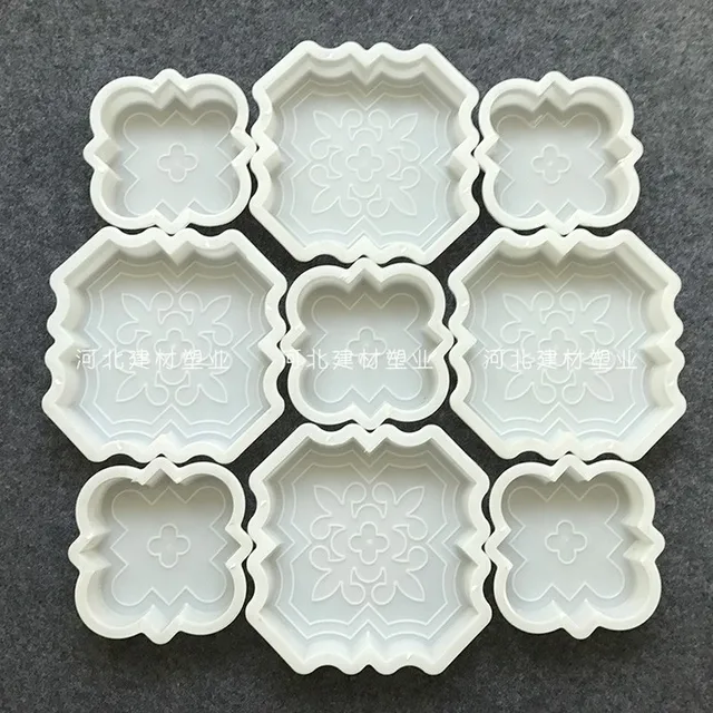 2Db Cement Antik Virág Tégla Penész Négyzetkerti Falkészítés 3D -S Faragófaragó Műanyag Burkolat Formák 30X30X5Cm