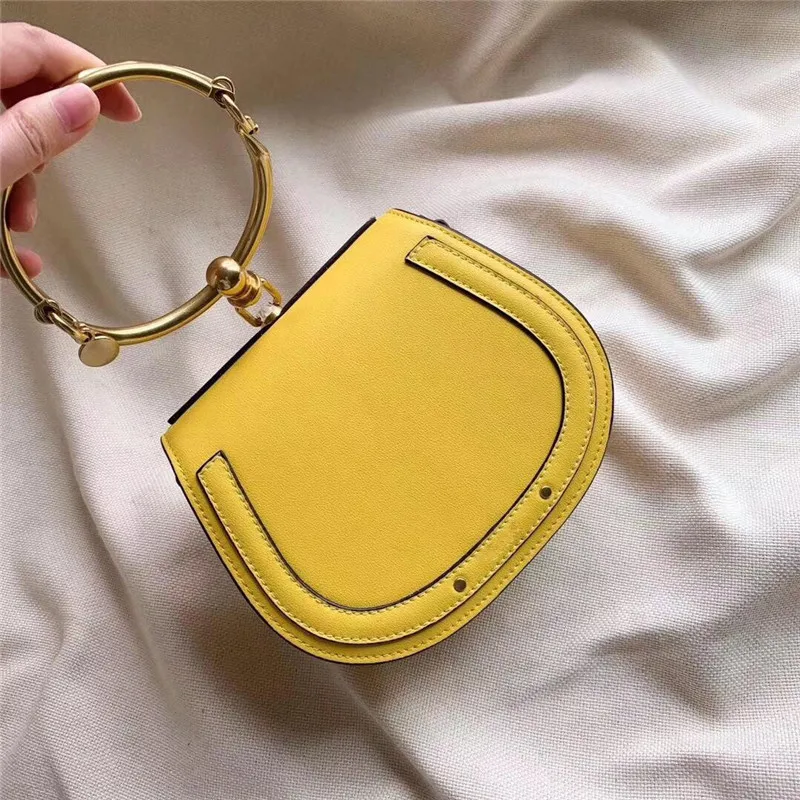 yellow Новинка, роскошная женская сумка, брендовые сумки, натуральная кожа, кошелек, кольцо, Дамская мода, мини дизайнерская сумка на плечо, сумка через плечо NILE - Цвет: yellow