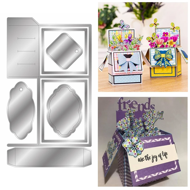 3D Flip Fold Elegant Gift Box Layered Die Cut DIY Scrapbooking Craft Paper Cards Making Template 2020 New | Дом и сад