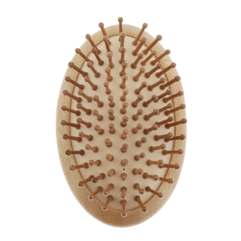 Wood Paddle Hair Brush Travel Portable Cushioned Hairbrush For Shiny Silky Hair