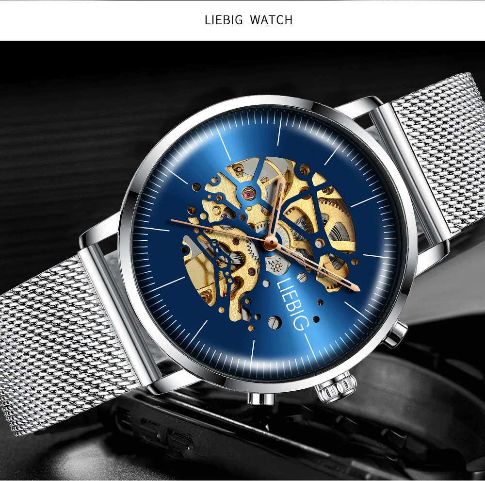 LIEBIG L3001 Horloge водонепроницаемые кварцевые мужские Horloge Mannen повседневные Datum Klok Mannelijke Lederen Riem деловые Horloge Relogio