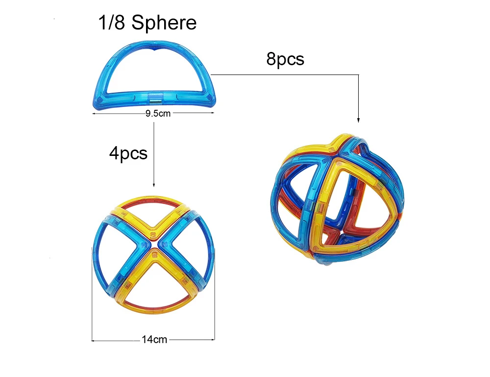 4 шт./компл. Магнитная строительные Конструкторы специальные формы запчасти аксессуар строительство дизайнерская игрушка магнит