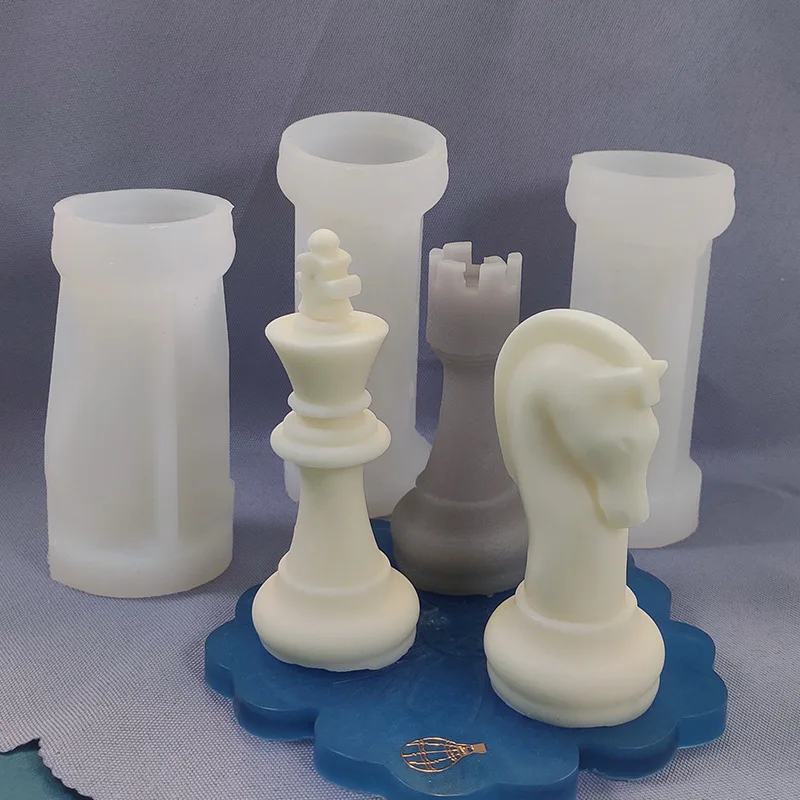 Chess Candle Silicone Mold DIY Chess 6 Piece Set Aromatherapy Candle Creative Ornaments Resin Molds Candle Making Kit