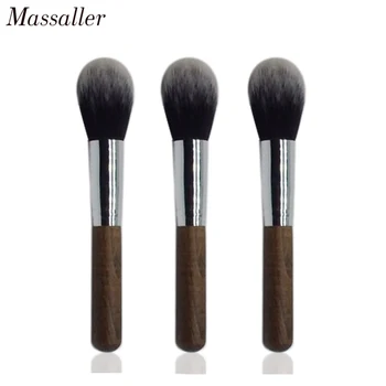 

Massaller Super Soft Synthetic Hair Large Powder Blush Brush Durable Wood Handle Essential Makeup Brushes for Daily Make Up 1pc