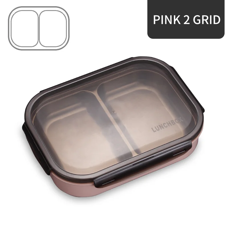 WORTHBUY Japanese Kids Bento Box 304 Stainless Steel Children Lunch Box With Compartments Microwave Containers For Food Fruits - Цвет: Pink 2 Grid