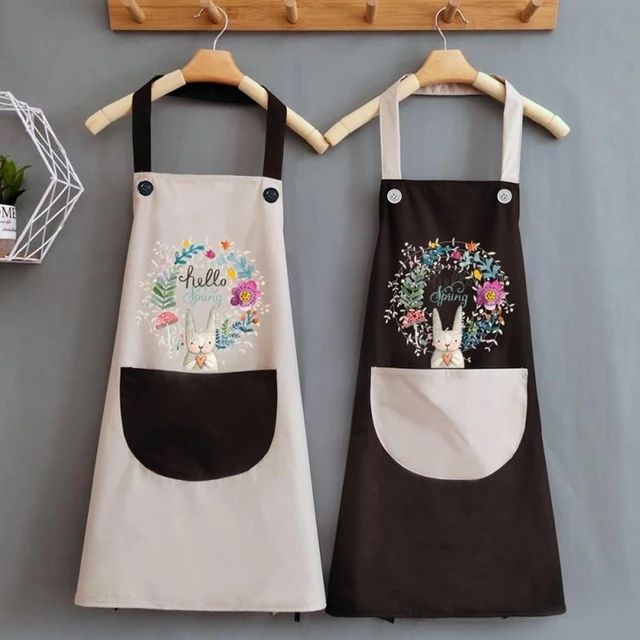 Delantal de cocina creativo de un tamaño para mujer, delantal impermeable  de conejo de dibujos animados, accesorios de cocina, paño de limpieza a  mano - AliExpress