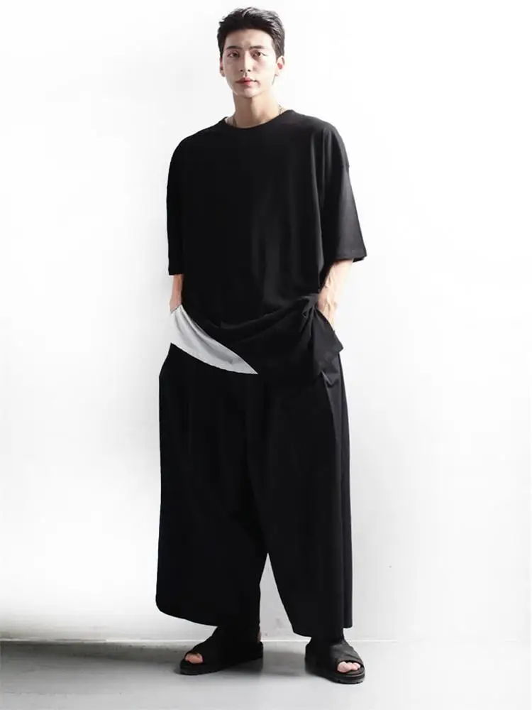 Men Wide Leg Straight Pants Spring And Autumn New Slim Korean Fashion Trend Casual Casual Casual Large Pants