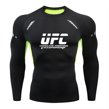 Rashguard – t-shirt de sport pour hommes, de marque, de course, de Fitness, d'entraînement MMA, à séchage rapide 1