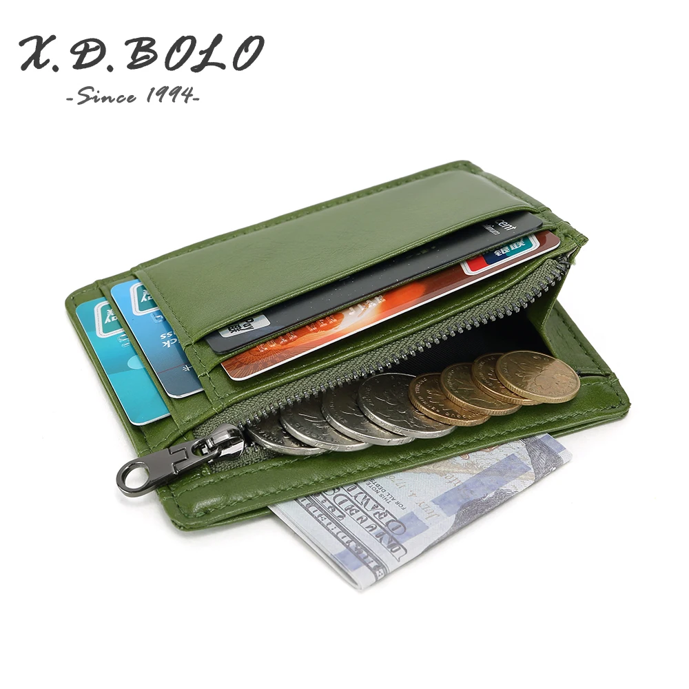 X. D. BOLO Тонкий RFID блокирующий кожаный кошелек кредитный ID держатель для карт сумка