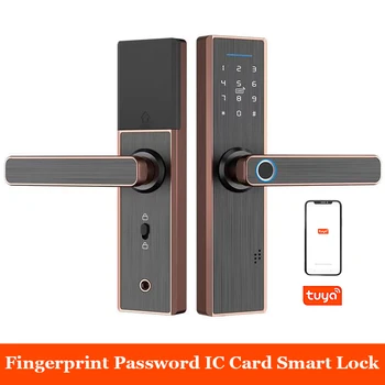 

Fingerprint Smart Door Lock IC card password Unlock Remote Control with WIFI APP Intelligent Home Security Digital Smart Lock