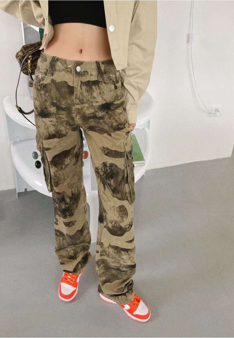 high waisted camo jeans