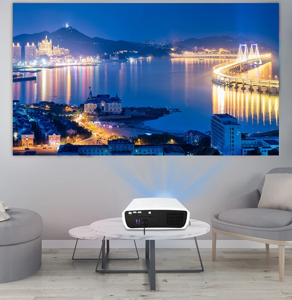 WZATCO C3 4K Full HD 1080P LED Projector Android 10 Wifi Smart Home Theater projector 20A