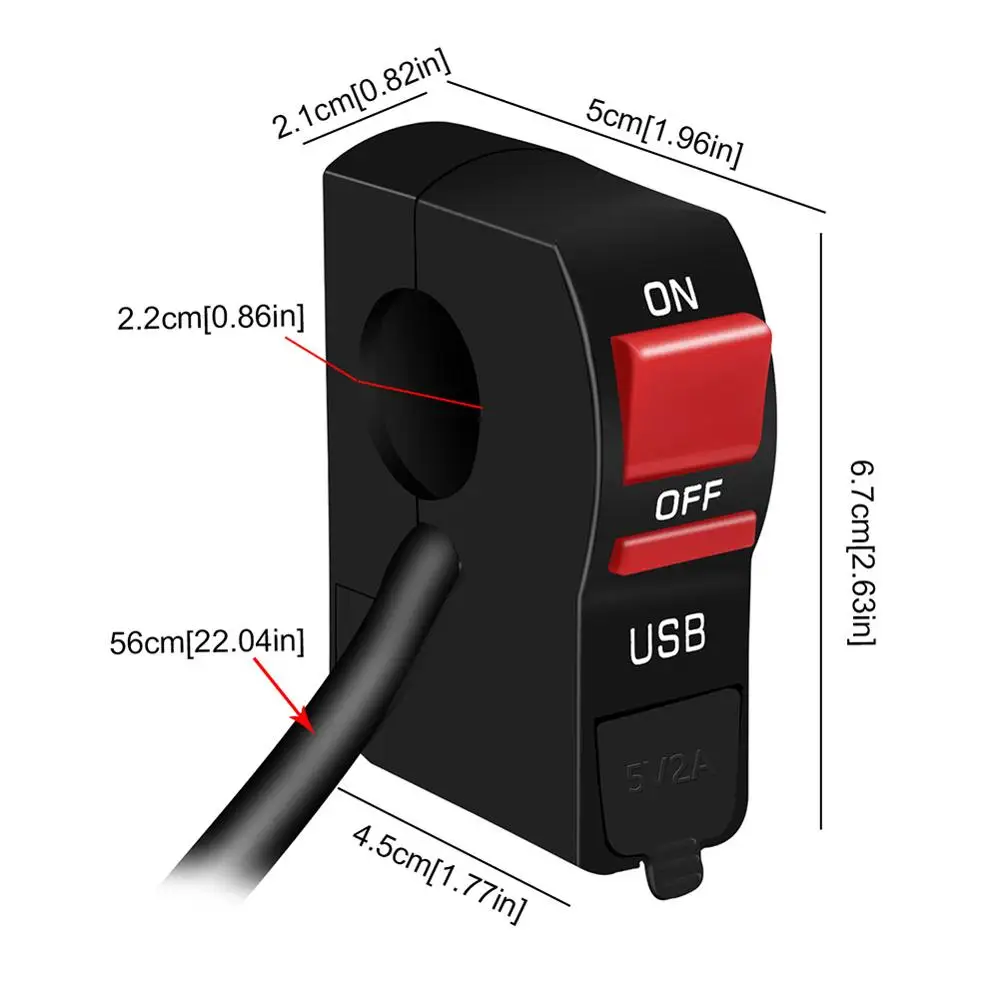 12 В зарядное устройство на руль мотоцикла переключатель USB МОТОЦИКЛ ABS телефон зарядное устройство электрический пусковой переключатель разъем кнопочный переключатель