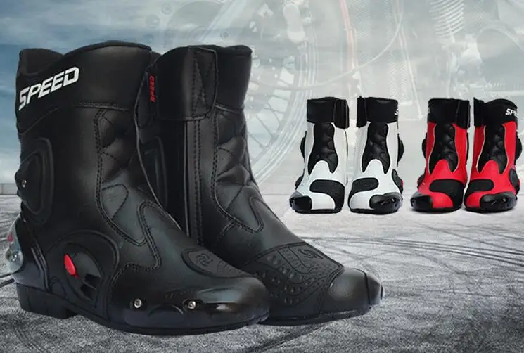 Популярные Новые Мужские ботинки в байкерском стиле, мотогонок, мотокросса, бездорожья, мотоциклетные ботинки, ботинки для верховой езды
