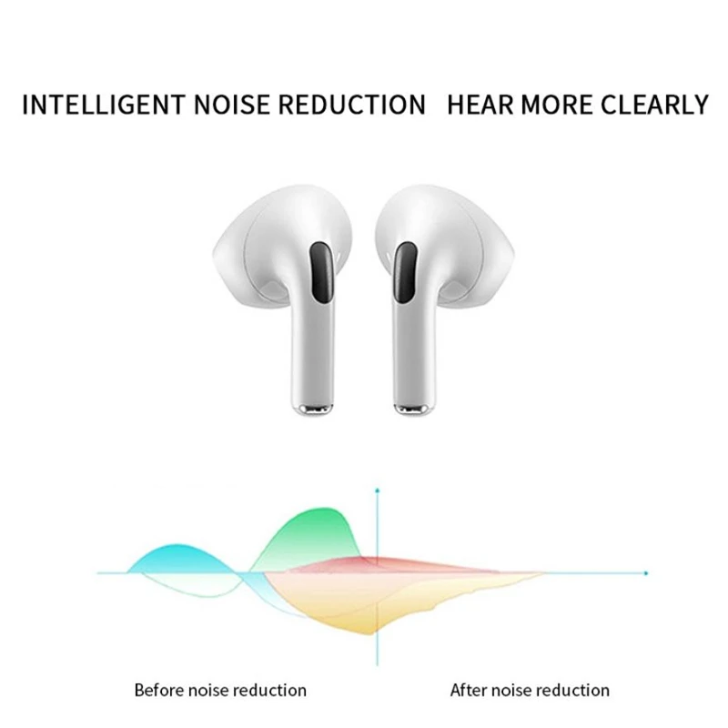 4P TWS Bluetooth 5 0 Earphone HiFi 8D Stereo Wireless Headphones CVC Noise Reduction Semi in ear Touch Earbuds Binaural Mic