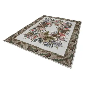 

241x304 Cm Beige Handmade Needlepoint Rugs Rug-8x10 Ft