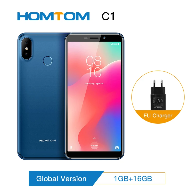 Original Global Version HOMTOM C1 Smartphone Android 8.1 Camera Fingerprint 16GB 5.5 Inch Mobile Phone Full Display 13MP 18:9 Di