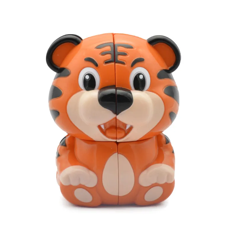 Tiger YuXin панда тигр панда брелок 2x2x2 Безопасный ABS специальная форма волшебный куб ультра-Гладкий 2x2 скоростной Головоломка Куб детские игрушки подарок - Цвет: Tiger