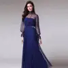 Spring and summer new blue temperament  dress female banquet annual meeting atmosphere long style dress 3