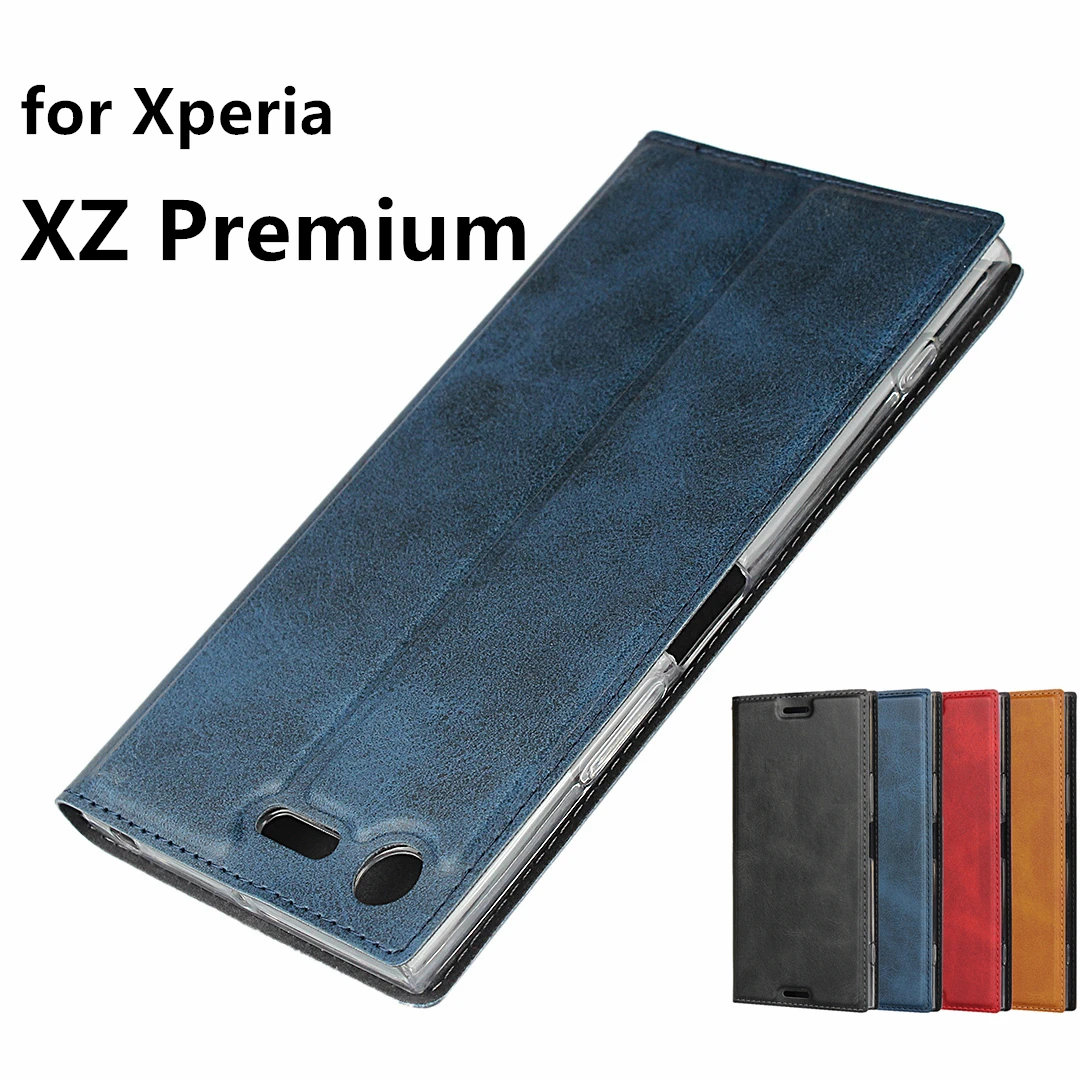 Кожаный чехол премиум класса для Sony Xperia XZ Premium G8141 G8142 Ультратонкий книжка в стиле
