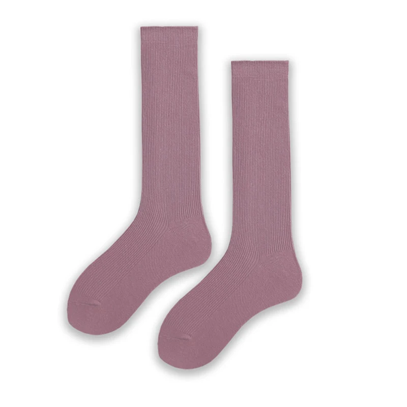 Toon purple Japanese autumn and winter new hot women's solid color cotton pile stockings - Цвет: Toon purple