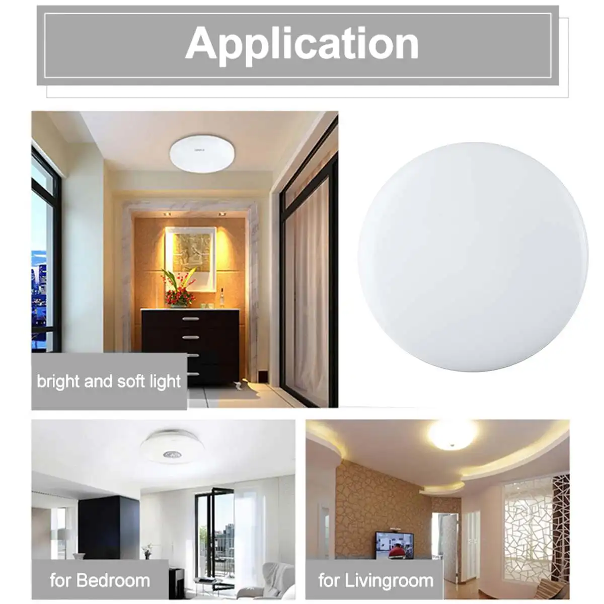 Lâmpada de Teto Sensor de Movimento Controle de Voz Montada na Superfície 24w para Sala de Estar Fixação Led - 18 6 Luminária led de teto com sensor de