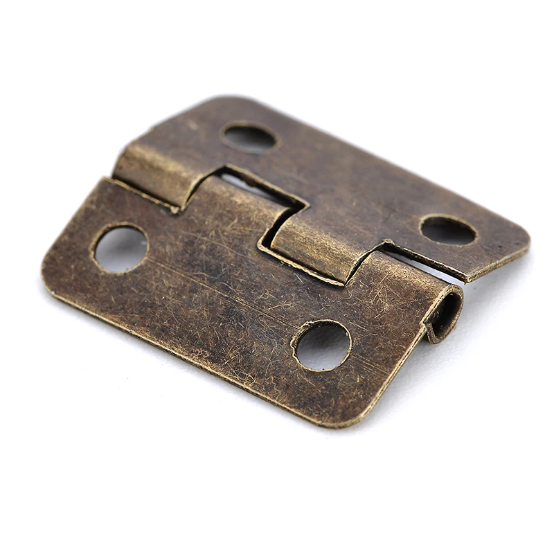 NAIERDI 5PCS Small Antique Metal Hasps Lock For Jewelry Storage Wood Box + 10PCS Antique Bronze Hinges Cabinet Mini Hinge