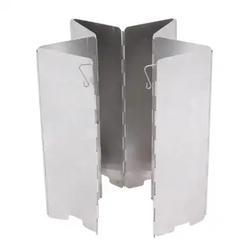 

8 plates Folding Outdoor Camping Stove Windshield Cookout Wind Screen Picnic Cookware Windbreak Stove Cover Barbecue Windshield