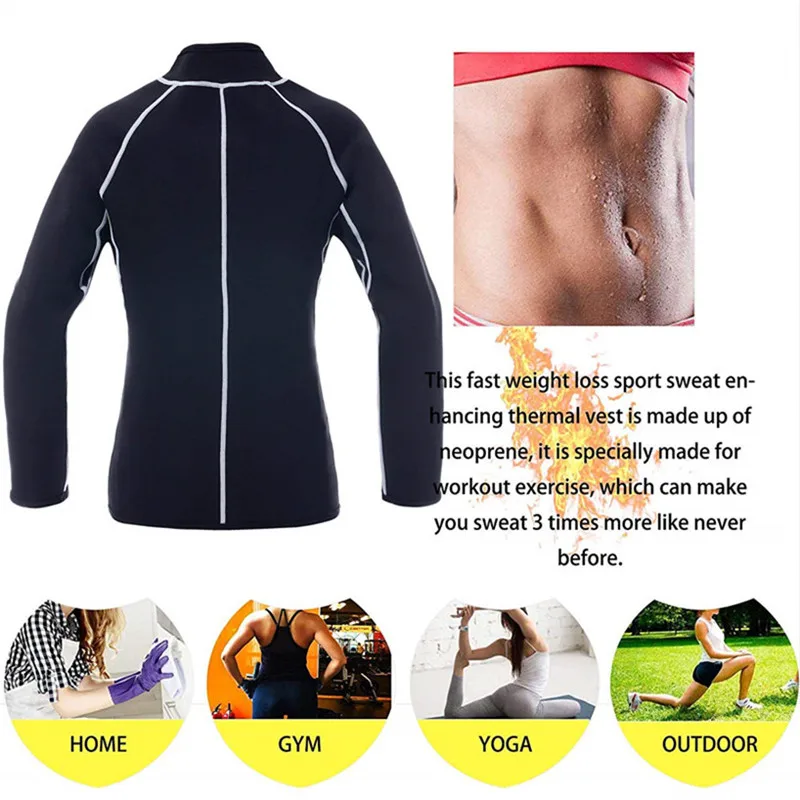 Sexy Women Seamless Yoga Top Sport Zipper Long Sleeve Yoga Shirt for Neoprene sweat sauna Quick Dry Breathable Gym Fitness Shirt