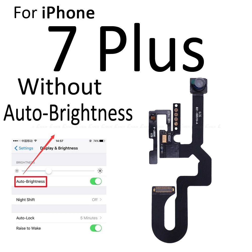 Новая Малая фронтальная камера для iPhone 7 8 Plus датчик света близость гибкий кабель облицовка Cam запасные части - Цвет: 7 Plus No Brightness