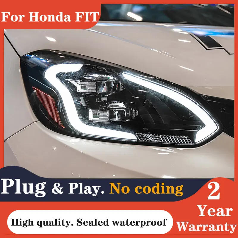 

Car styling For Car Honda FIT GR9 Headlight 2021 Jazz LED Car Accessory Fog Lights Day Running Light DRL H7 LED Bi Xenon Bulb