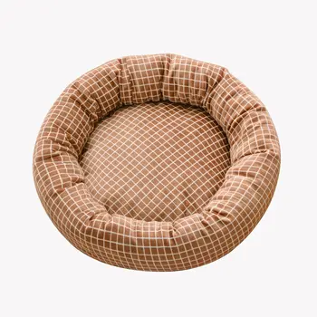 

Brand New Round Dog Bed Cat Plaid Breathable Puppy Cushion for Small Dogs Cats Bed House Pet Supplies bed for dog