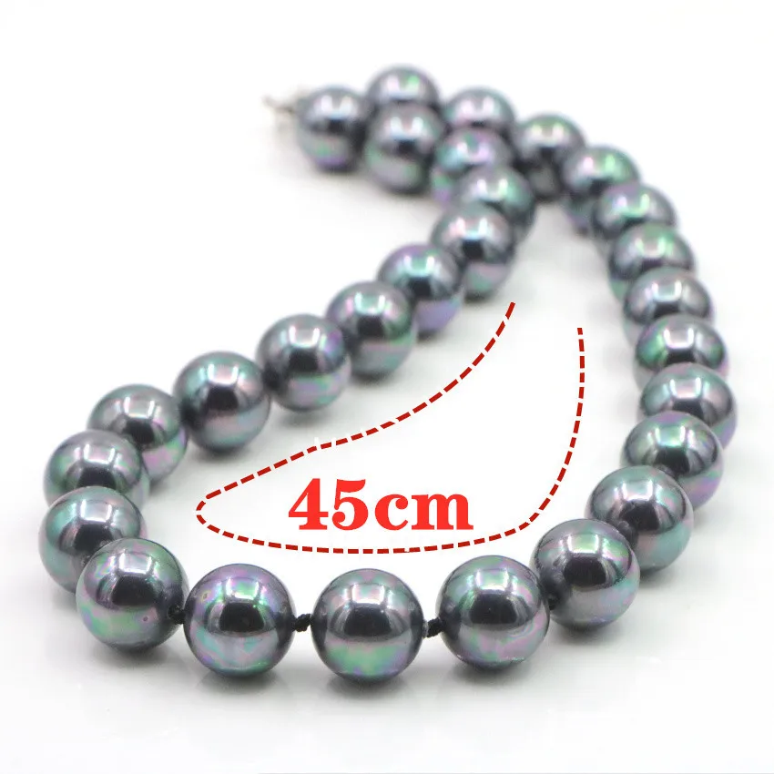 WUBIANLU New Sales 6-14mm Black South Sea Shell Pearl Necklace Women In Choker Necklaces Womens Costume Fashion Jewelry Classic (89)_副本_副本