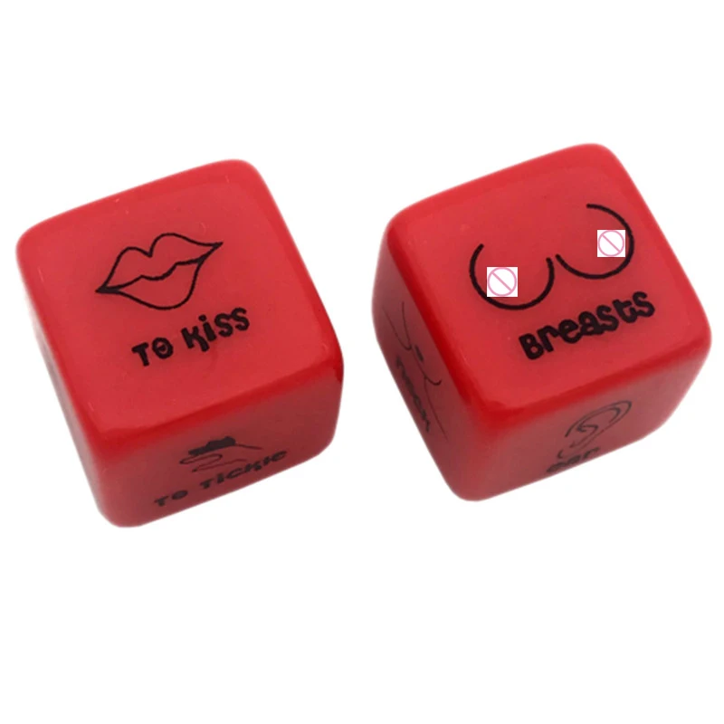 2Pcs/Pair 18Mm Dice Set Red Acrylic Club Party Dice Toy Couple Novelty Love Funny Punishment Gift Board Board Games