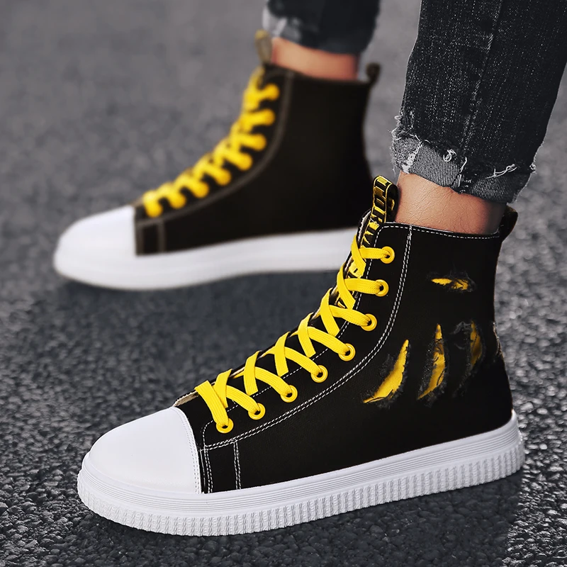 Low/High Top Sneakers Men Canvas Shoes Fashion Hip Hop Style Mens Casual Shoes Hot Sale Trainers Men Sport Shoes Canvas Sneakers