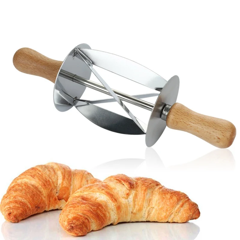 

Kitchen Baking Stainless Steel Rolling Dough Cutter For Making Croissant Cake Decorating Tools Rolling Knife For Croissant Bread