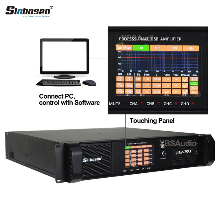 Sinbosen DSP Профессиональный усилитель мощности аудио DSP20000Q 2000 Вт 4 канала|power audio|module
