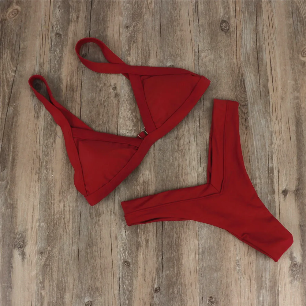 KANCOOLD Bikinis Solid Push-Up Padded Bikini 2020 Hot Sale Padded Bra High Waist Swimsuit Female Swimwear Swimsuit Beachwear 120