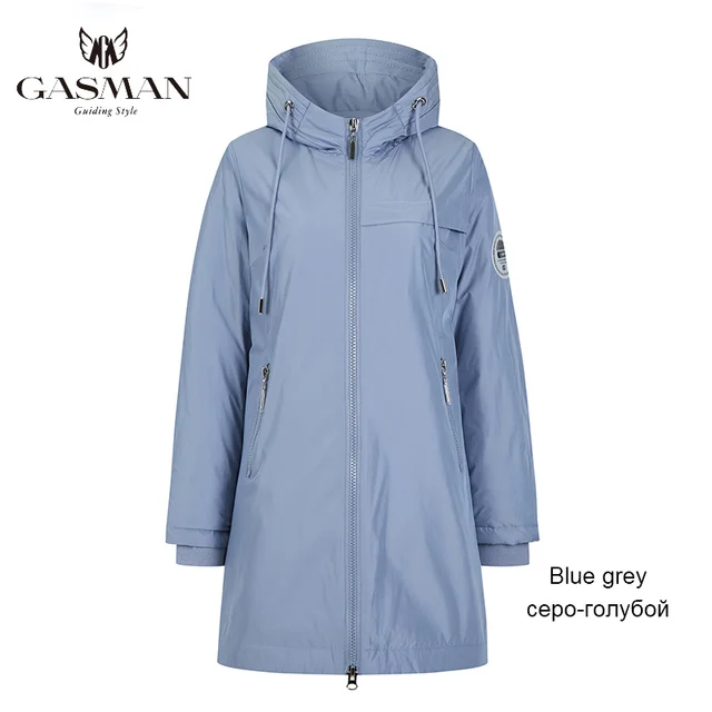 GASMAN Fashion brand blue warm autumn women s jacket Long hooded jacket for women coat solid cotton Female windproof down parka