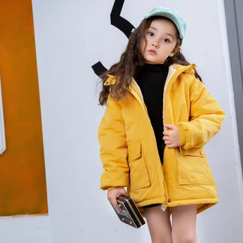 

4T-14T Winter Coat with Soft Fleece Lining Cartoon Pattern Cotton + Fleece 2 hand pockets