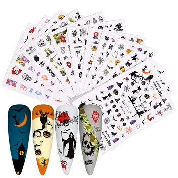 

TZ0292 Halloween Manicure Watermark Sticker Personalized Nail Decoration Stickers Halloween Manicure Tools