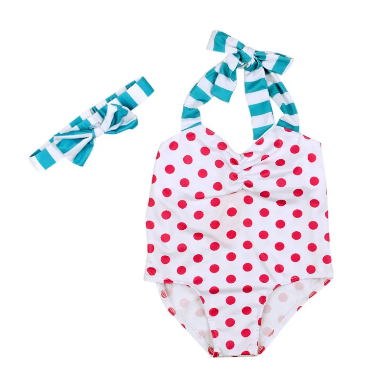 

Summer Baby Swimsuit Comfortable For Dressing In Playing In Beach With Polka Dot Having Two Colors