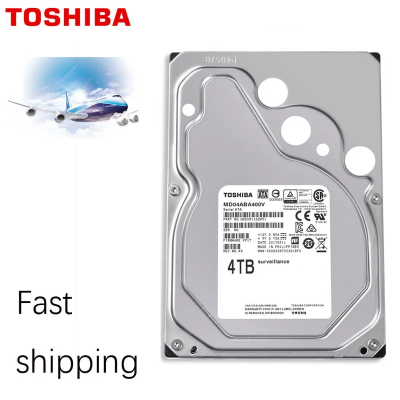 TOSHIBA 4 ТБ жесткий диск видеонаблюдения DVR NVR CCTV монитор HDD HD Внутренний SATA III 6 ГБ/сек.