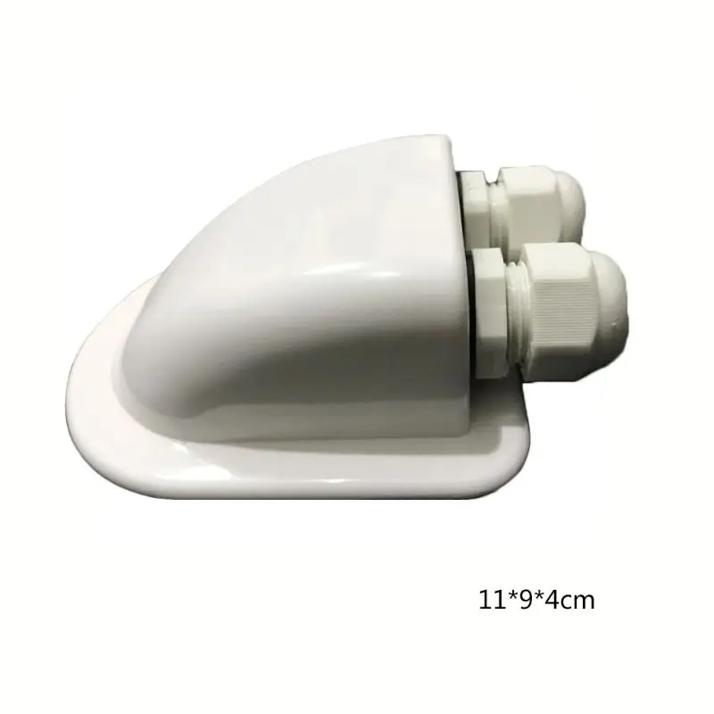 

ABS Solar RV Yacht Stand Roof Duct Cable Entry Double Hole Round Junction Box White