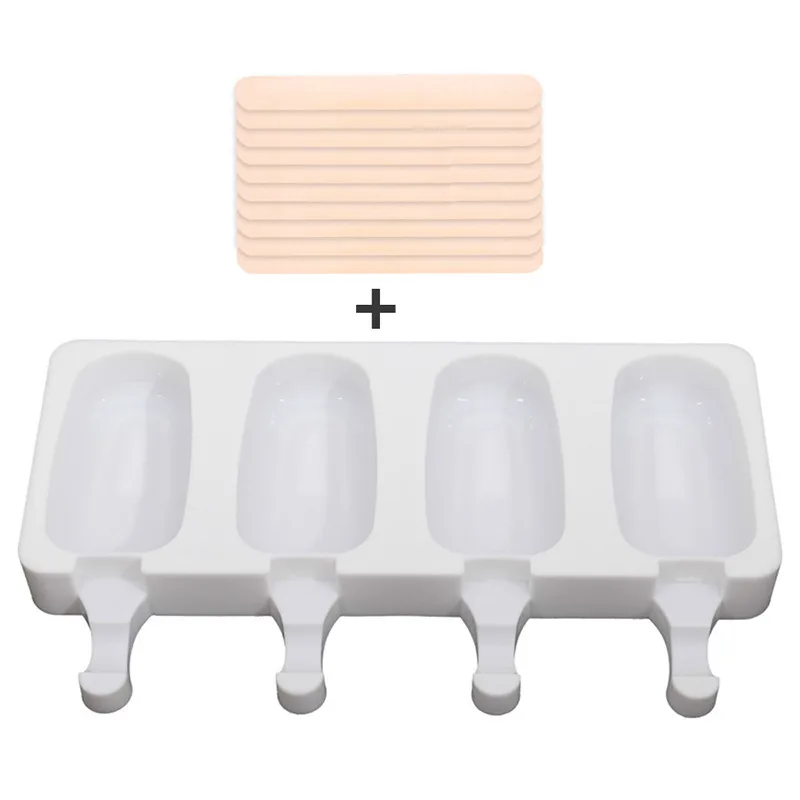 Силиконовая форма для мороженого формочка большого размера с 4 ячейками