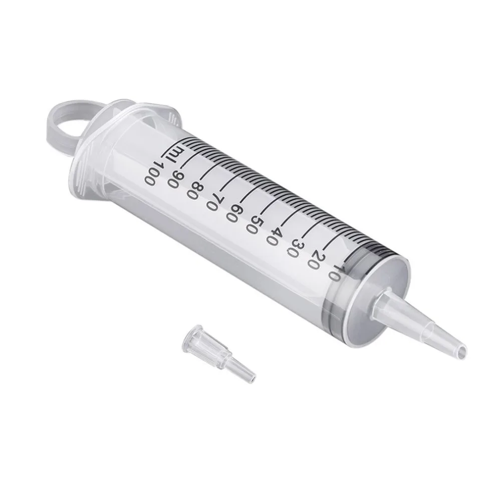 100ML Large Plastic Hydroponics Nutrient Sterile Disposable Measuring Syring Body Fat Monitors Plastic Clear Injector